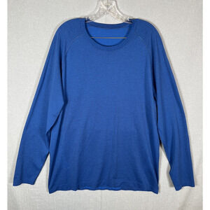 Lululemon Metal Vent Tech Long Sleeve Shirt Mens Size XL Blue Performance Golf